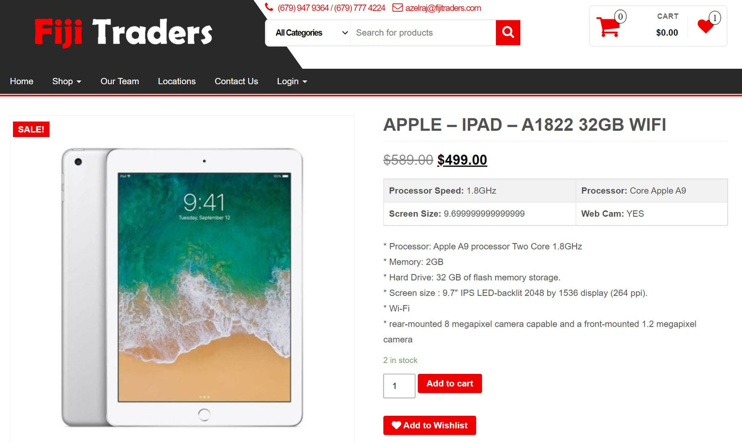 APPLE IPAD A1822